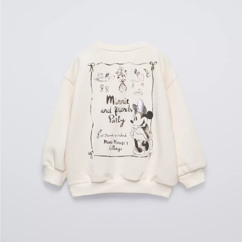 Zara Kids Disney Shimmer Minnie Mouse Sweatshirt